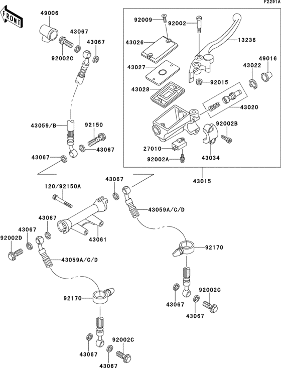 Front master cylinder(zr550-b3-b6)