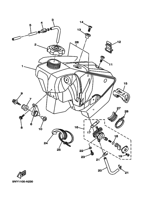 YZ125 YZ125P Tank fuel