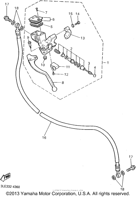 FZR1000G Главный тормозной цилиндр