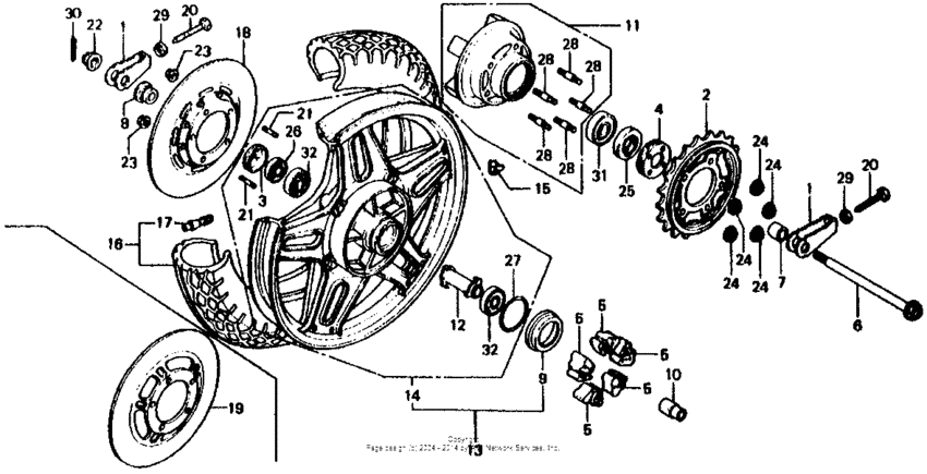 Rear wheel 80-82