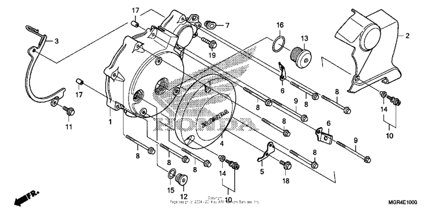 Left crankcase cover + alternator cover