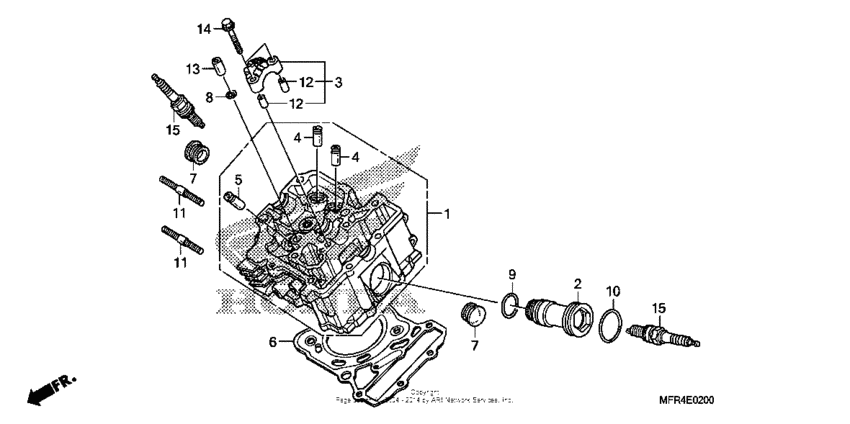 VT1300CX (ABS) Передняя головка цилиндров