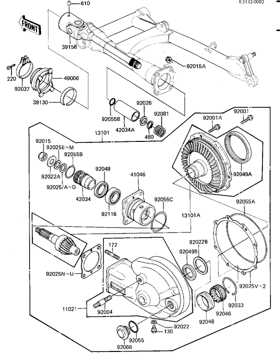 Drive shaft/final gears