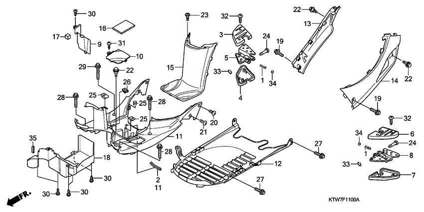 Floor panel/pillion step