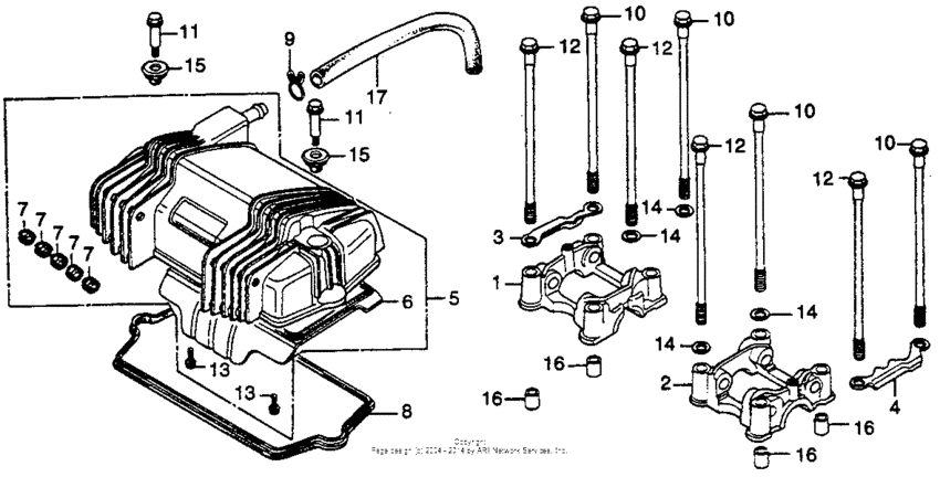 Cylinder head cover + camshaft holder