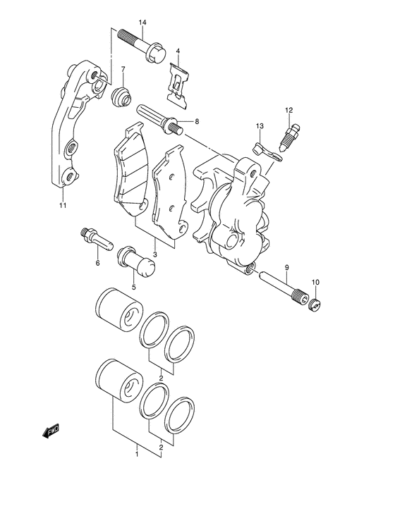 RM250 Передний суппорт