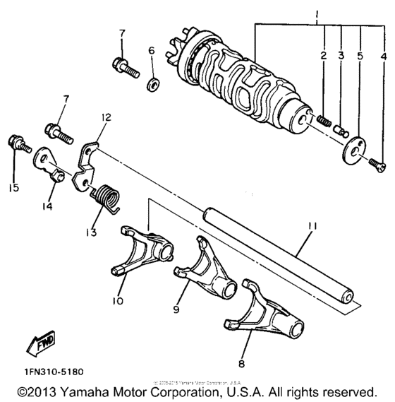 FZR750RU Shift cam-fork