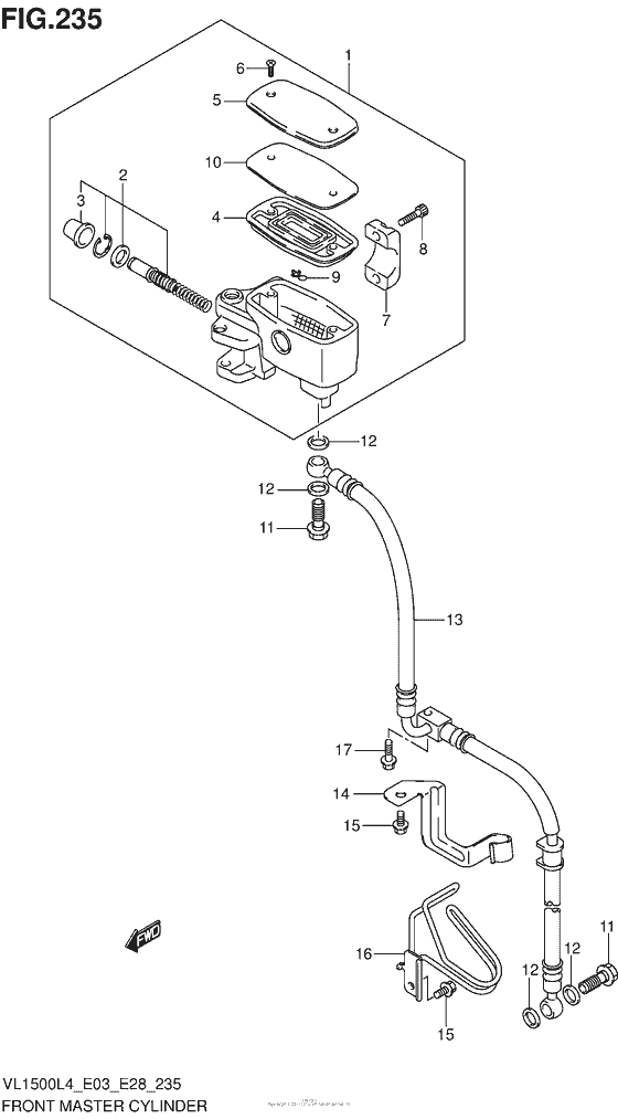 Front Master Cylinder (Vl1500L4 E28)