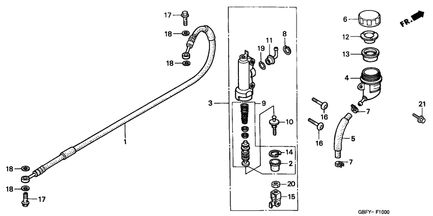 Rr. brake master cylinder