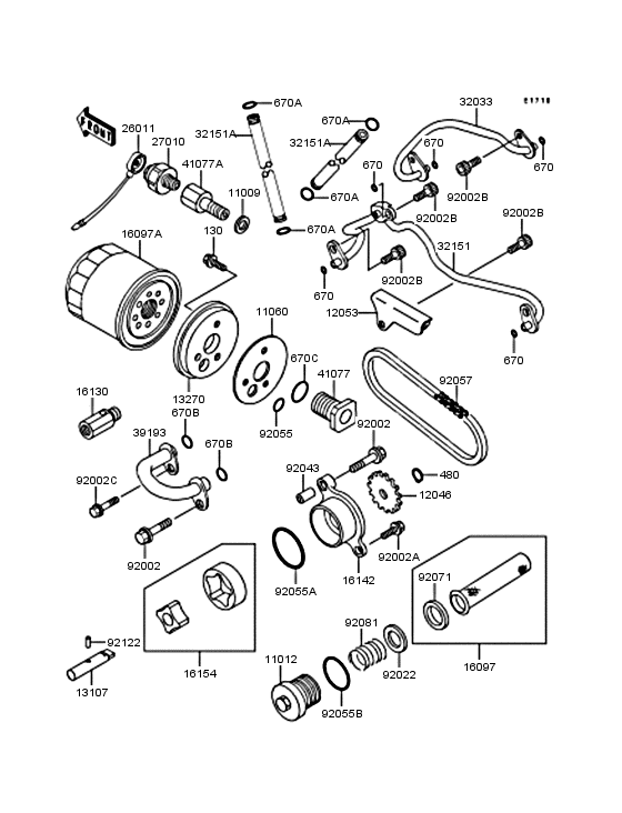 VN400 Масляный насос и фильтр