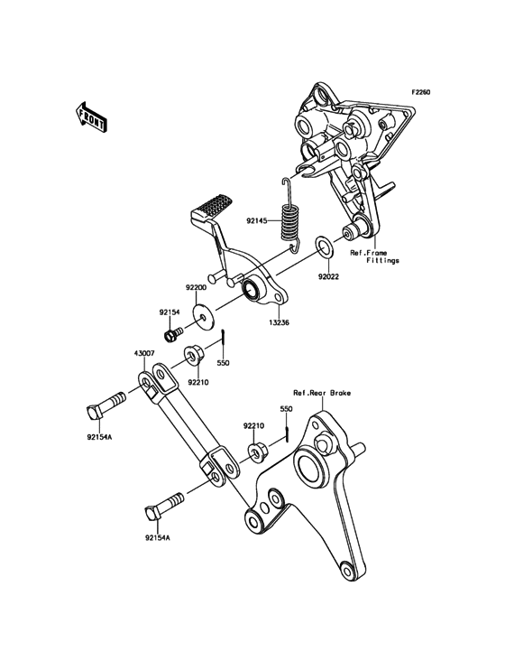 ZX1000 Педаль тормоза
