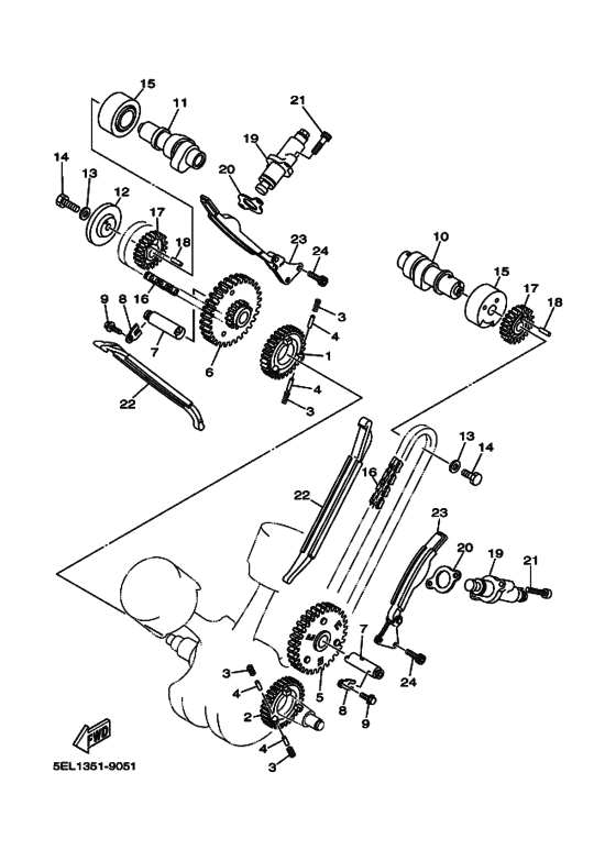 XVS1100 Распределительный вал & chain