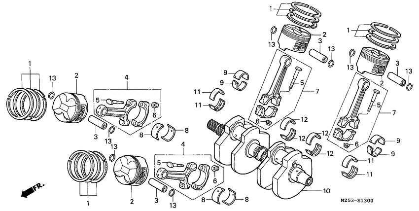 VF750CD Crankshaft / piston