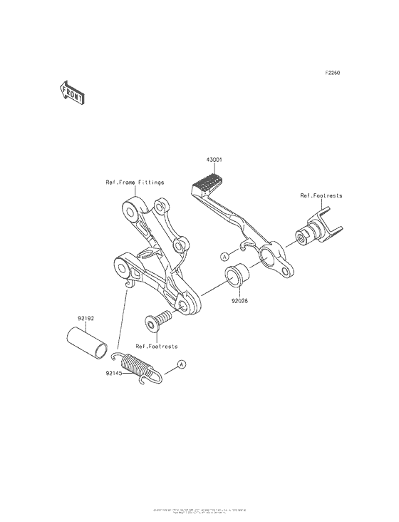 ZX636 Педаль тормоза