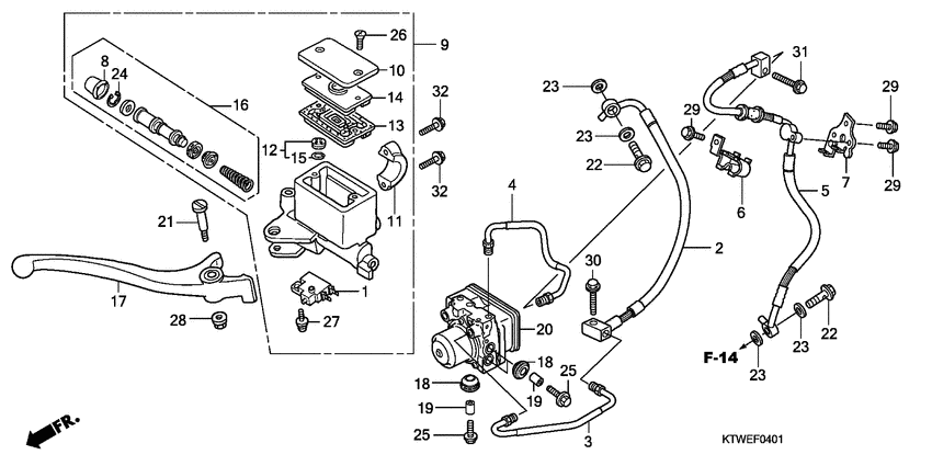 Fr. brake master cylinder