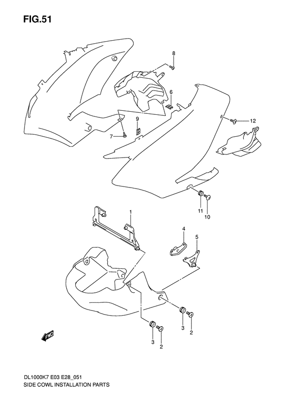 Side cowl installation parts