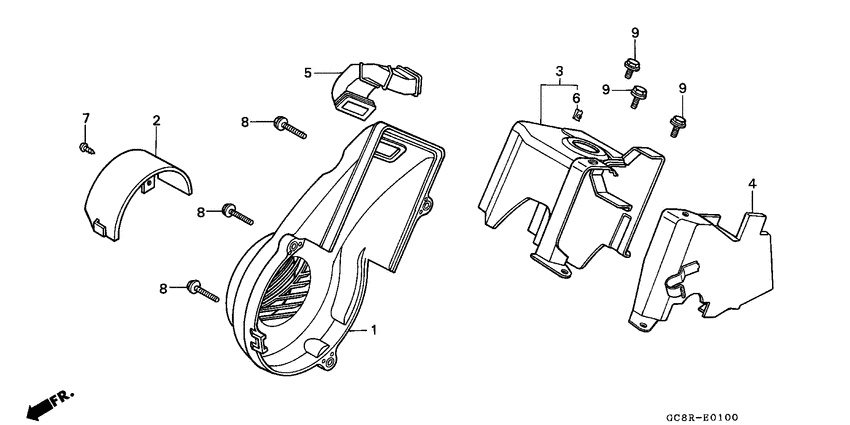 Fan cover/shroud/ air guide cover