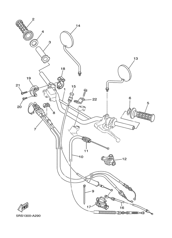 TW125 Steering handle. cable