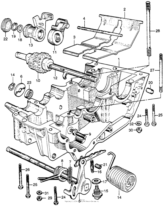 Lower crankcase + kick starter
