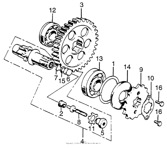 Final driven shaft + drive sprocket