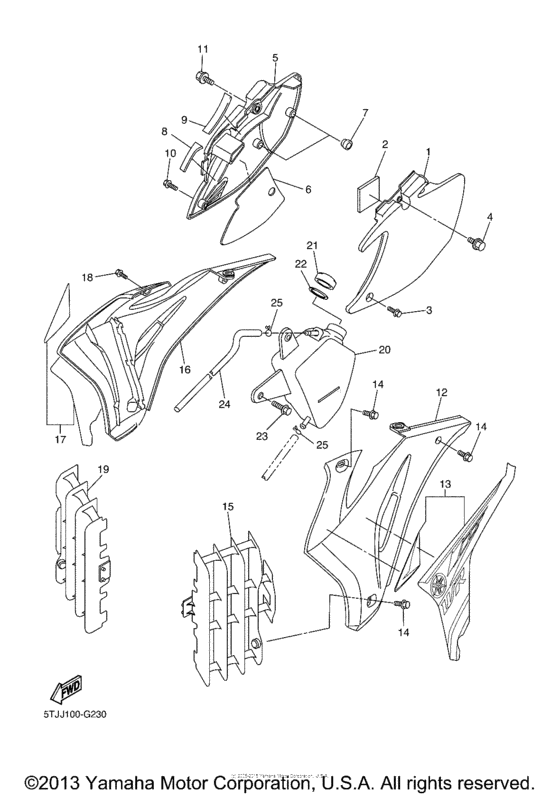 WR250FX Боковые обтекатели