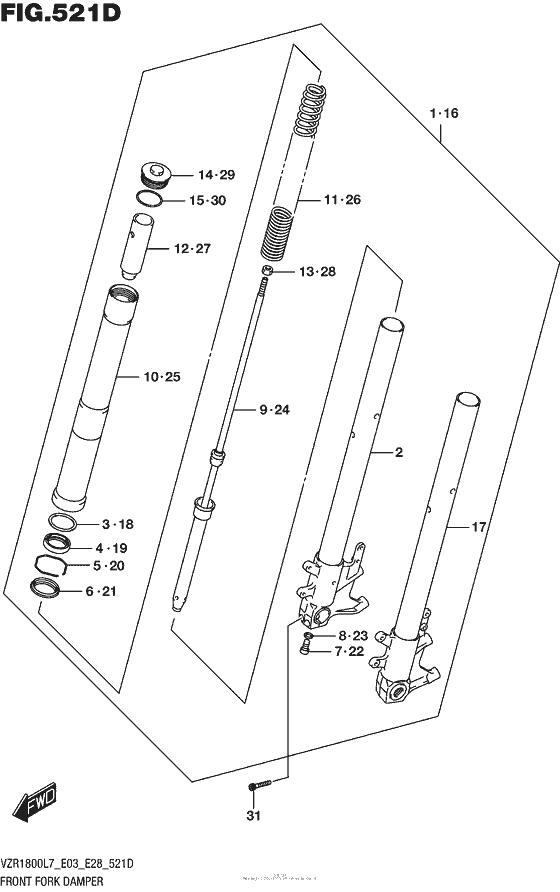 Front Fork Damper (Vzr1800Bzl7 E33)