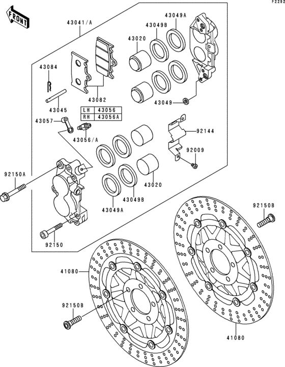 ZX600 Передний тормоз
