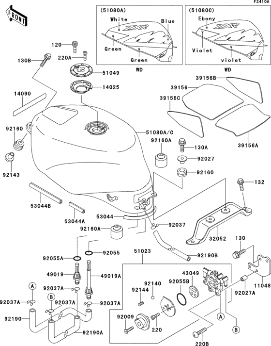 Fuel tank(1/2)(zx750-l2)
