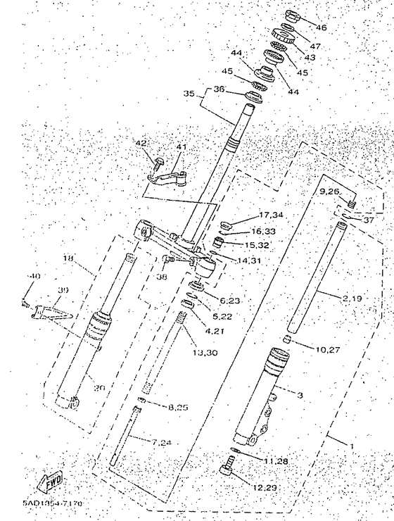 YN50R Передняя вилка