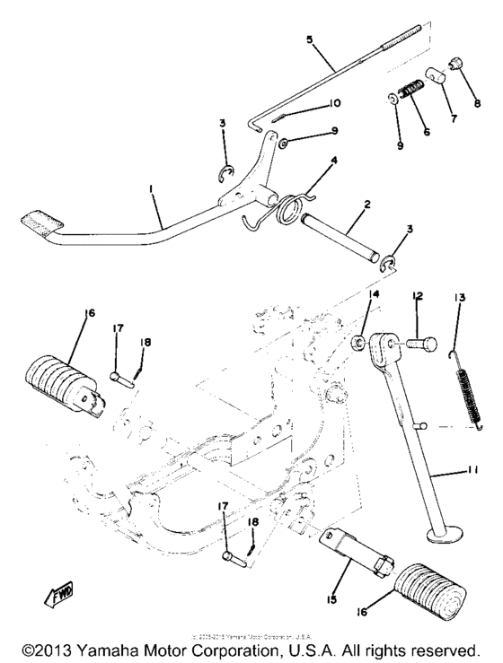 Stand - footrest - brake pedal