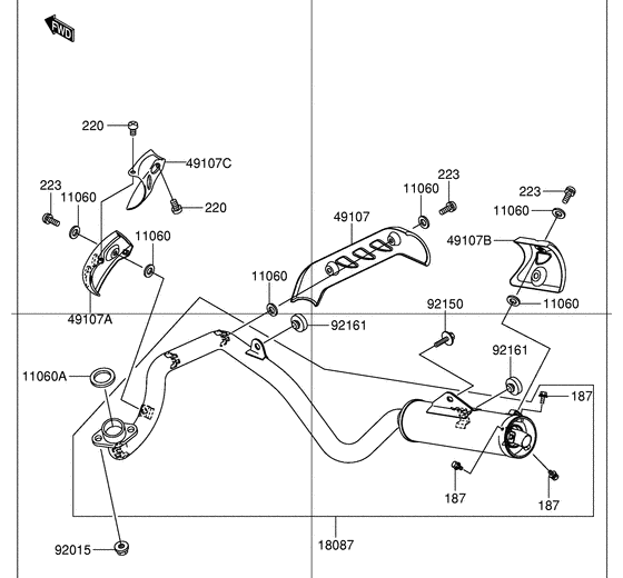 DR-Z110 Muffler comp