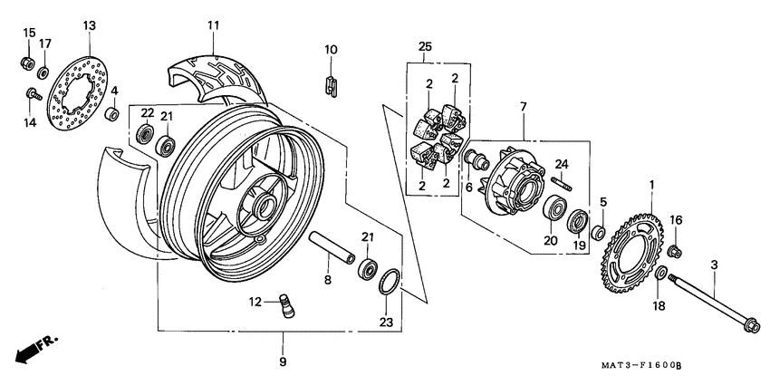 Rear wheel complete assy
