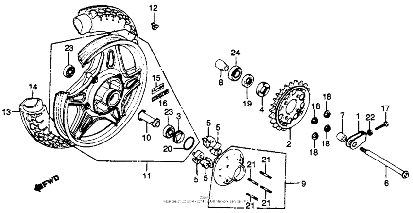 Cb750l rear wheel