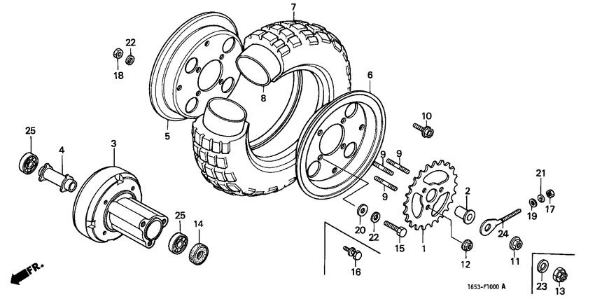 Rear wheel complete assy
