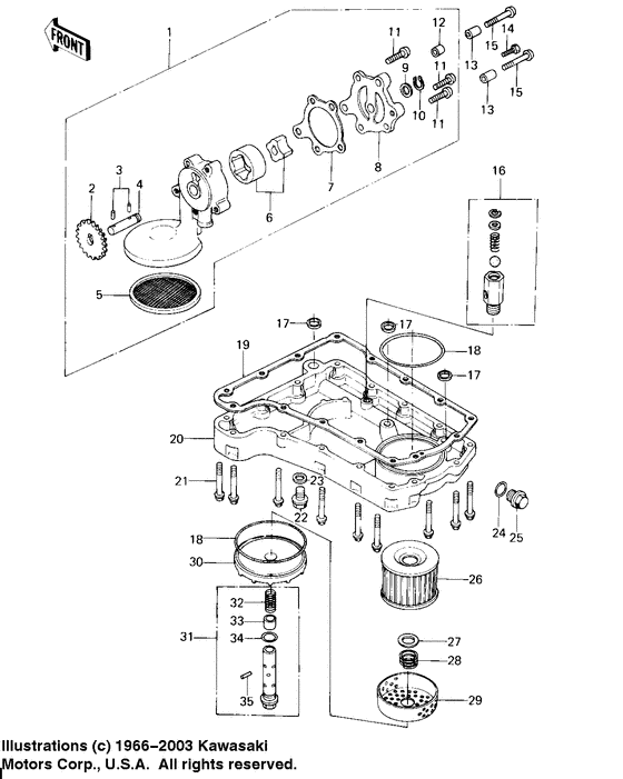 Oil pump/oil filter/oil pan