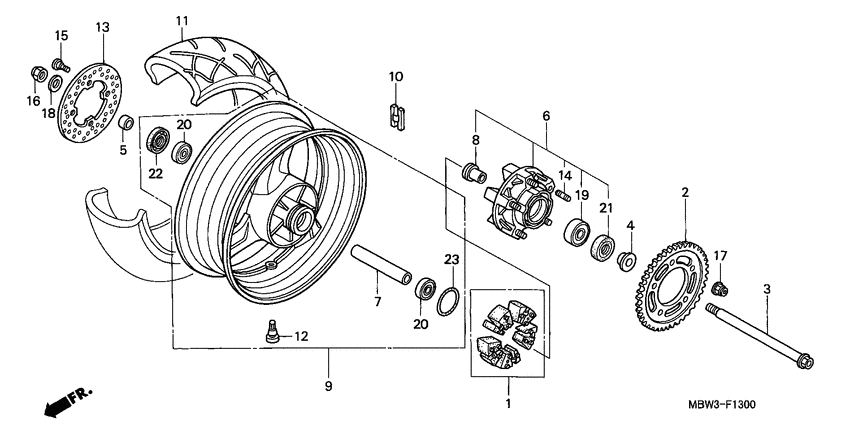 Rear wheel complete assy
