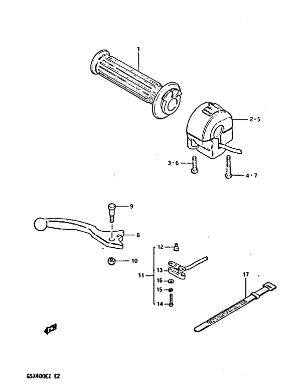 GSX400 Right handle switch