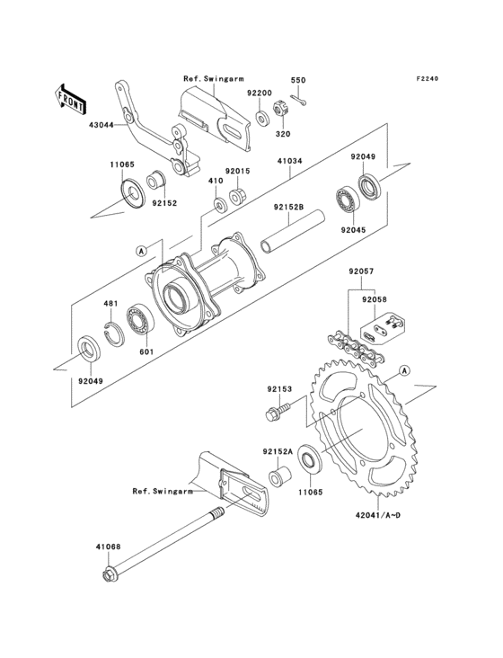 KX65 Задняя ступица колеса