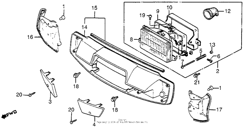 Headlight + front handlebarcover