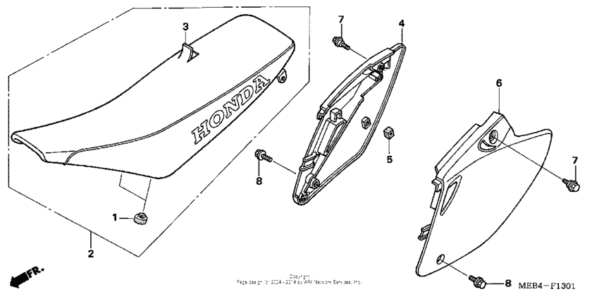 Seat + side cover ('05-)