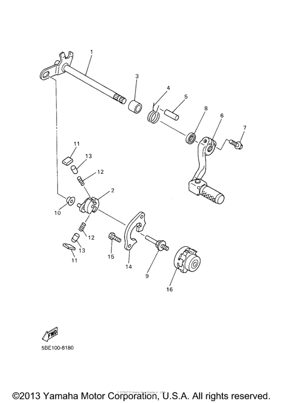 YZ426FM Вал переключения