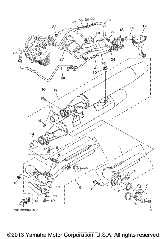 XVS11AWVC Выхлопная система