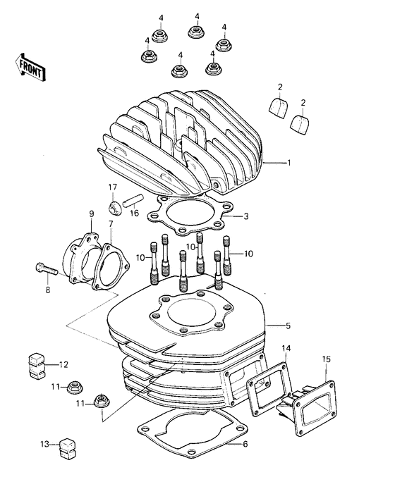 Cylinder head/cylinder/reed valve