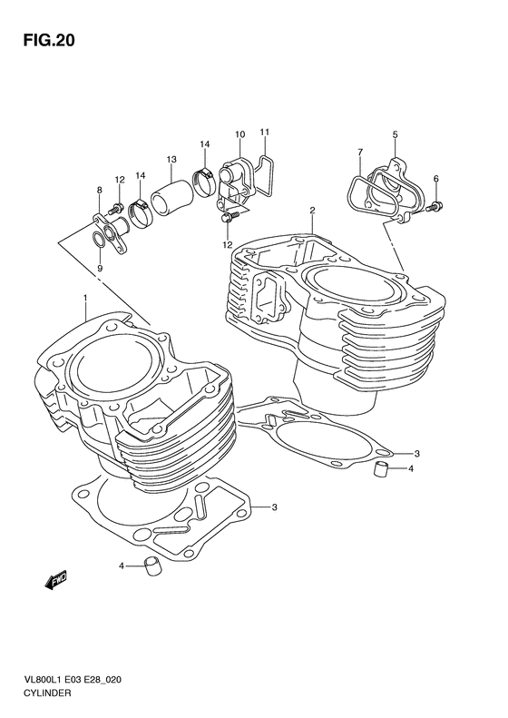 VL800 Цилиндр
