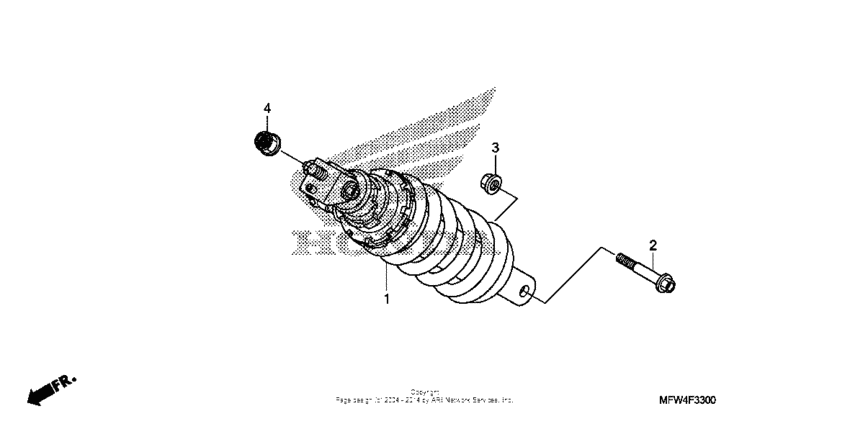 VT1300CS (ABS) Задние амортизаторы