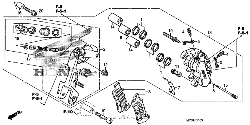Left front brake caliper ('08-)