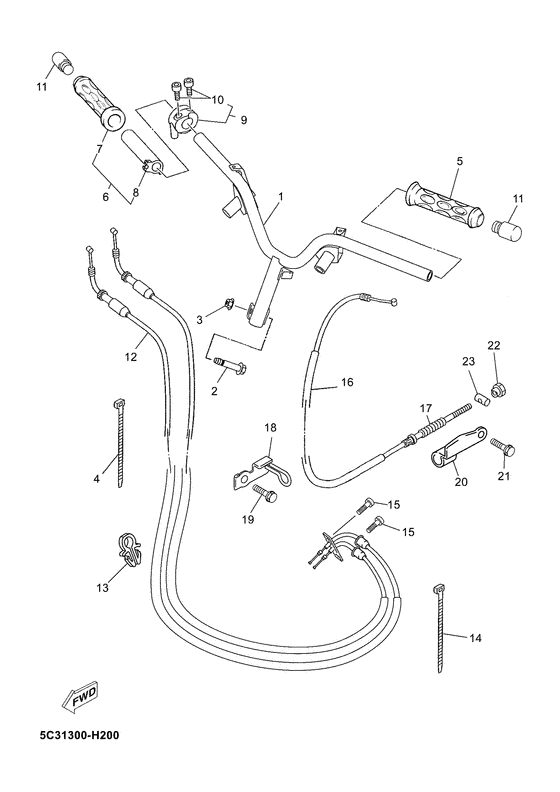 Steering handle & cable