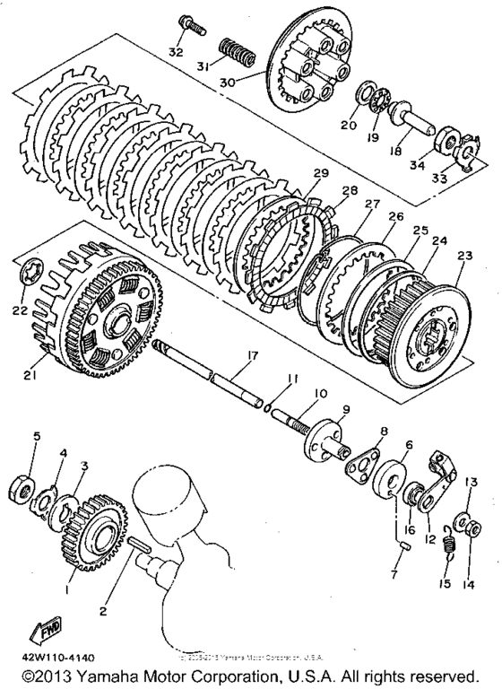 XV750DC Сцепление