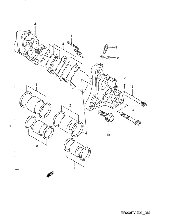 RF900 Передний суппорт тормозной