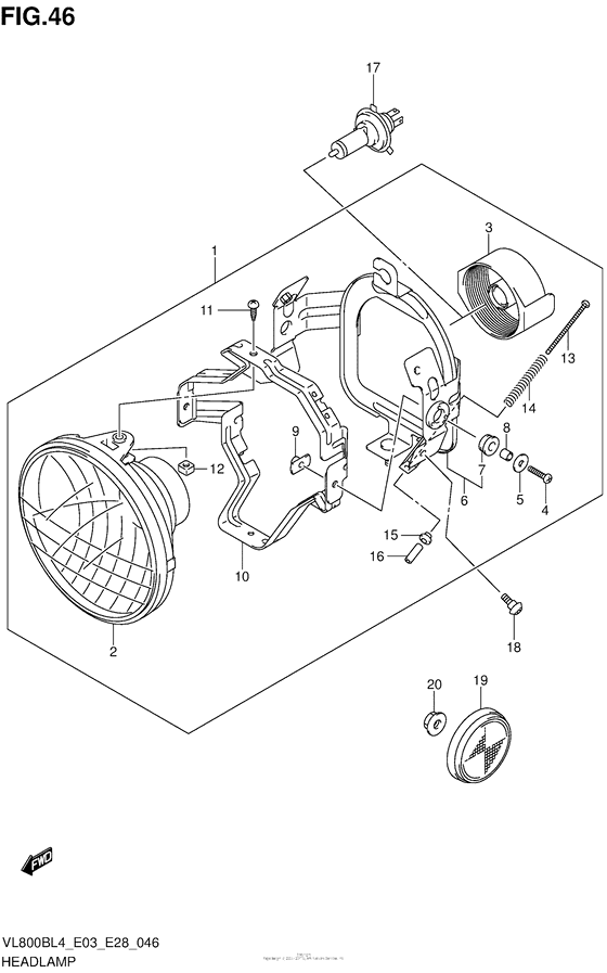 VL800B Headlamp Assy (Vl800Bl4 E03)